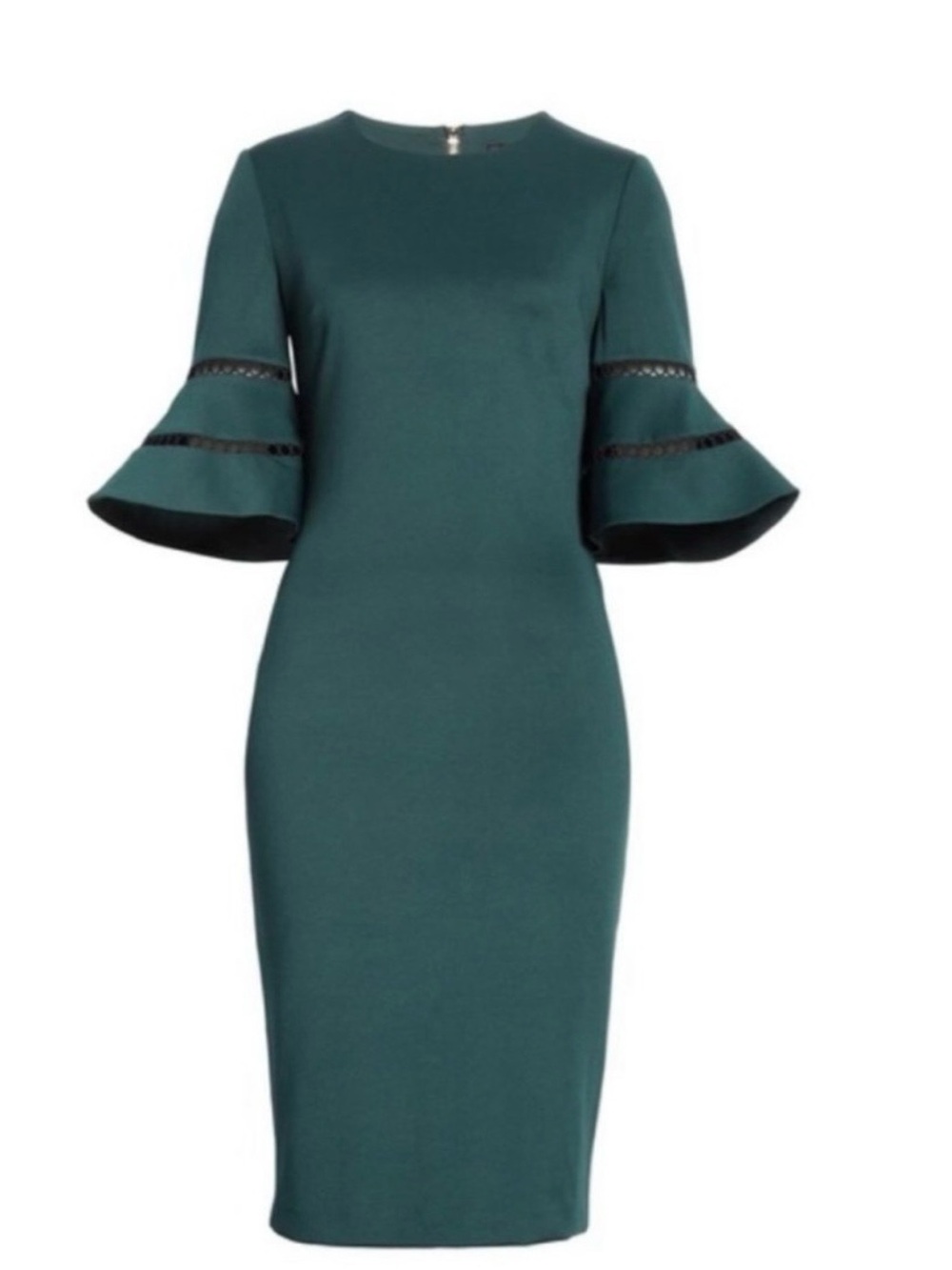 Ted Baker London Teal Midi Dress with Statement Bell Sleeves